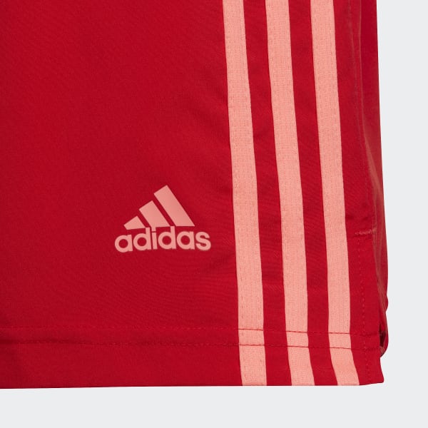 Czerwony adidas Designed To Move 3-Stripes Shorts