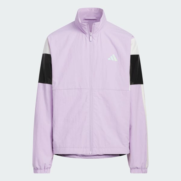 アディダス ガールズ ウーブン ルーズフィット フルジップ ジャケット