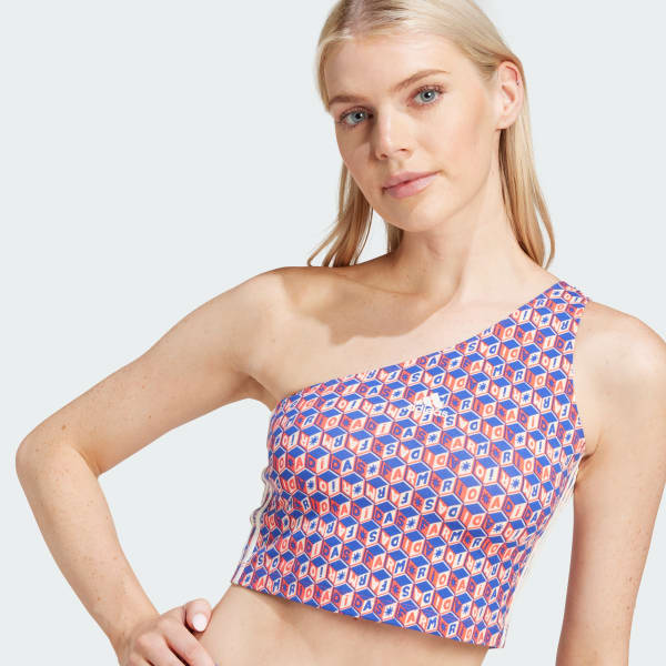 One shoulder adidas online top