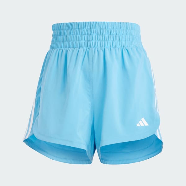 Azul Shorts Pacer Training 3 Franjas Tejidos Corte Alto