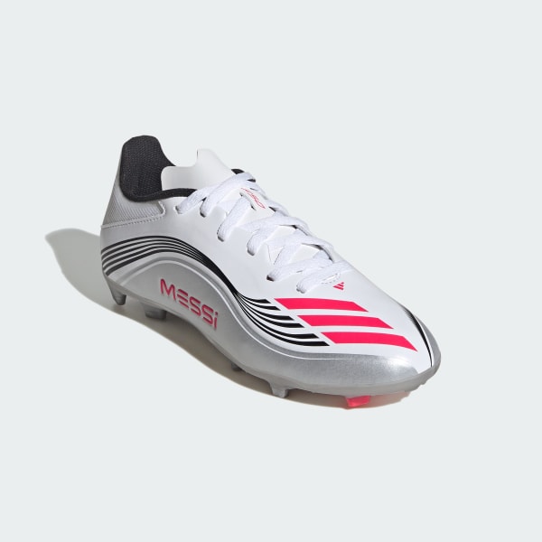 Branco Botas de Futebol F50 Messi League - Piso Firme/Multissuperfície (Criança)