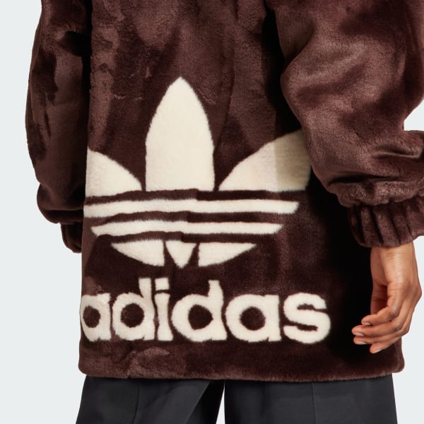 Adidas originals trefoil top fur jacket