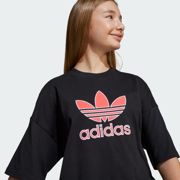 Tシャツ・カットソー ADIDAS Washed Oversized Trefoil Tee 4FK1297 adidas Oversize Trefoil Tee - Black | Free Shipping with