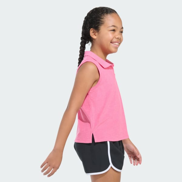 Sleeveless Terry Cloth Polo Tank Top