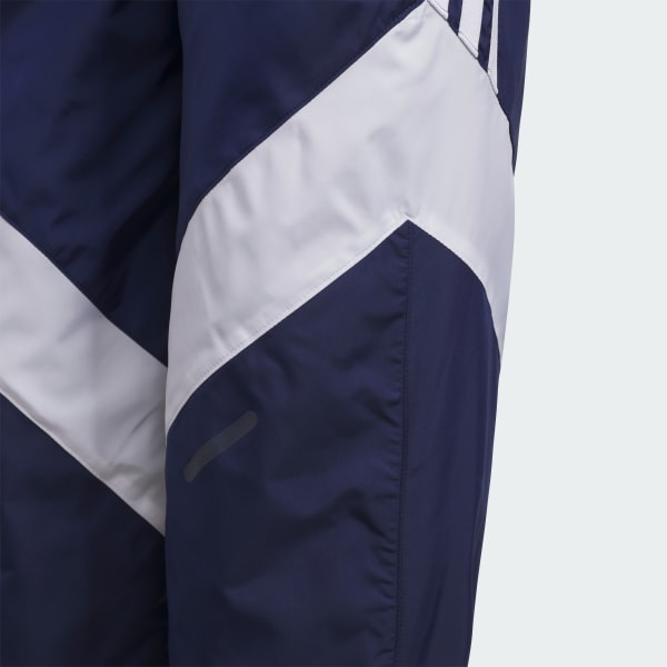 ブルー キッズ マストハブ ルーズフィット WIND. RDY カラーブロック 起毛トリコットウーブン 9/10丈トラックパンツ