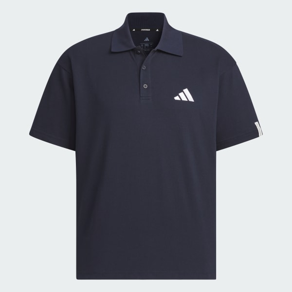 Blue Essentials Plus Loose Fit Small Logo Short Sleeve Polo Shirt