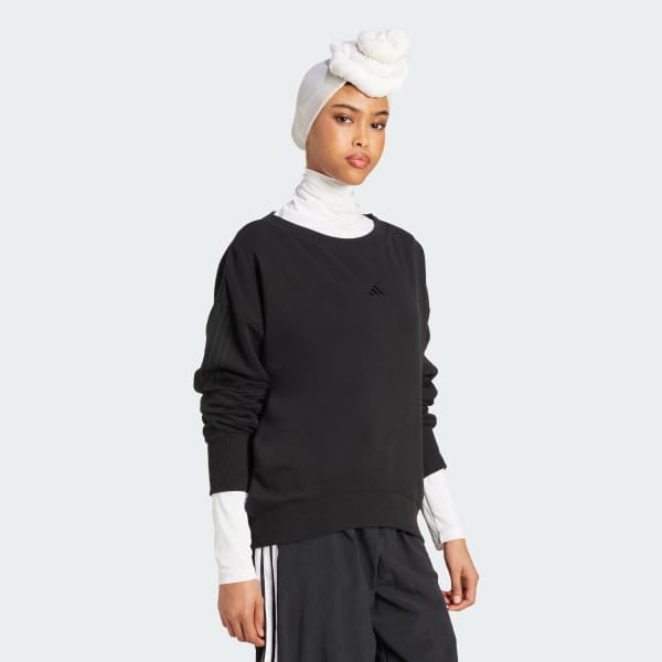 Negro Sudadera Seasonal Essentials con 3 bandas