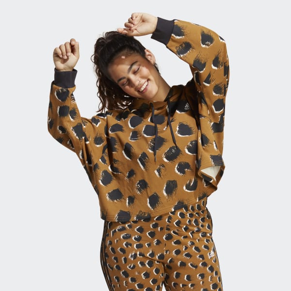 adidas Essentials 3 Stripes Animal Print Hoodie Grote Maat