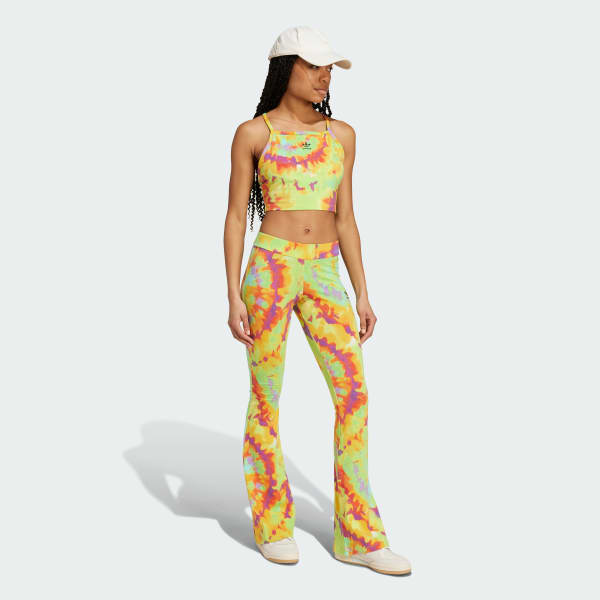 Yellow Tie-Dyed Flared Pants