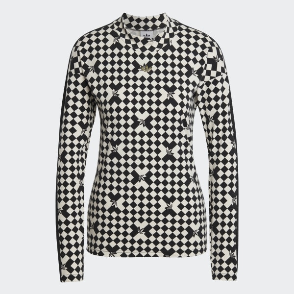 Nero Maglia adidas Ski Chic Allover Print Long Sleeve