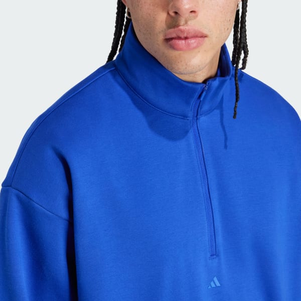 【ADIDAS】バスケットボール スウェットシャツ white★追跡可 アディダス アディダス バスケットボール ハーフジップ