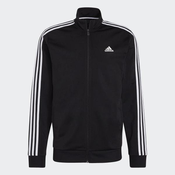 adidas Essentials Warm-Up 3-Stripes Track - Black | Men's Training | adidas US