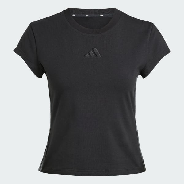 Schwarz Animal Print 3-Stripes T-Shirt