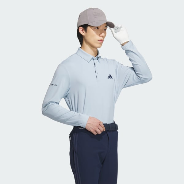 สีน้ำเงิน เสื้อโปโลแขนยาว AEROREADY Big Badge of Sport