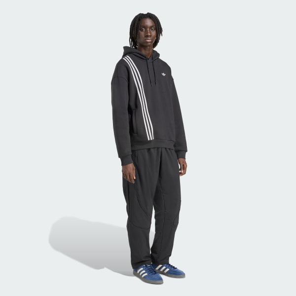 Black Front Stripes Hoodie