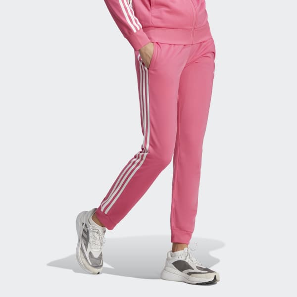 adidas Primegreen Essentials Warm-Up Slim Tapered 3-Stripes Track Pants -  Purple | Women's Lifestyle | adidas US