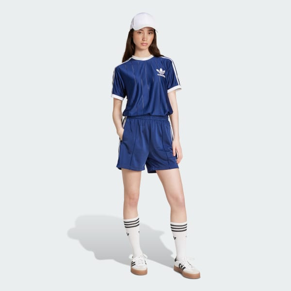 สีน้ำเงิน เสื้อยืดลายทาง Adicolor 3-Stripes