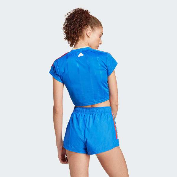 Azul Polo Corto Tiro Cut 3 Tiras