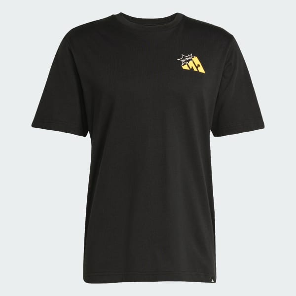 アディダス メンズ Tシャツ adidas Bart T-Shirt - Black/Yellow アディダス フード グリルチーズ グラフィックTシャツ - ブラック