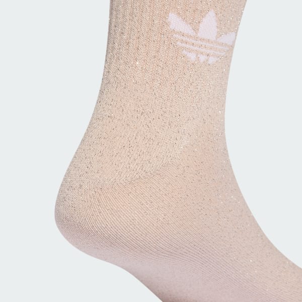 Pink 3-Stripes Glitter tennissokker, 2 par