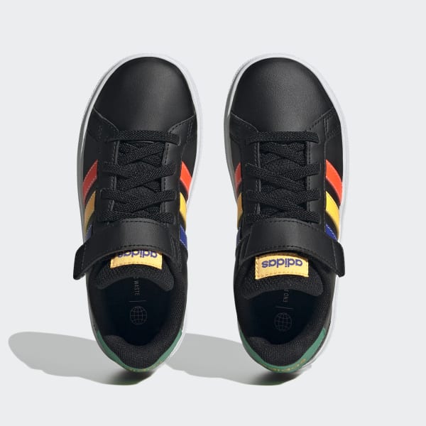 Negro Tenis adidas Grand Court Court Cordones Elásticos y Tira Regulable