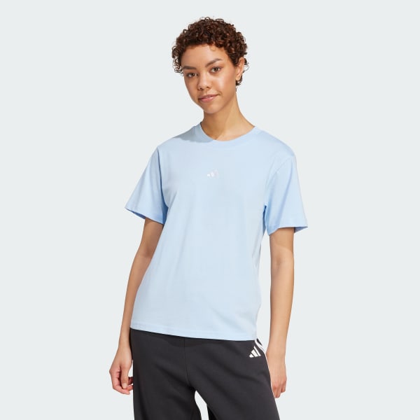Bleu T-shirt coton petit logo Essentials