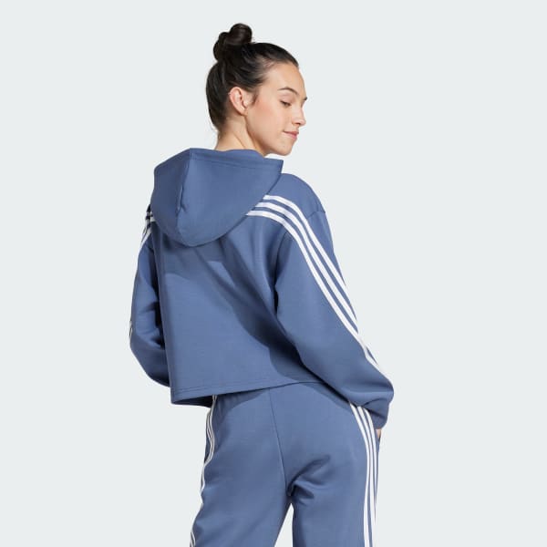 Adidas 3 stripes hoodie blue shop