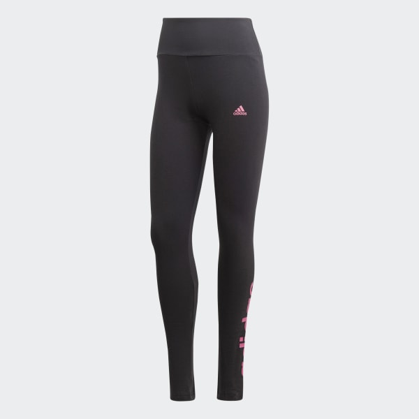 Negro LICRAS ESSENTIALS LOGO PRETINA ALTA