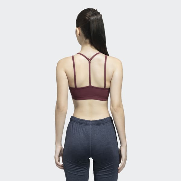 Burgundy YOGA ESSENTIALS LIGHT SUPPORT BRA