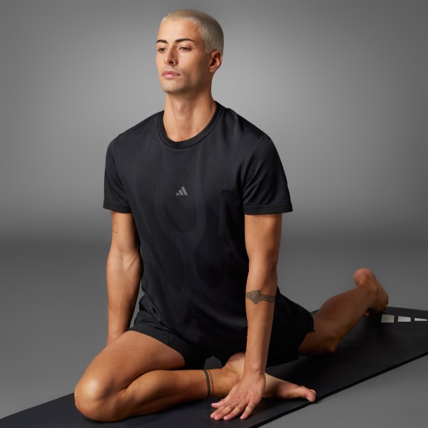 Black Designed for Training Yoga Seamless Tee
