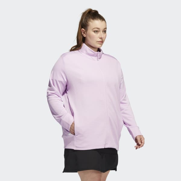 Purple Textured Full-Zip Jacket (Plus Size) DJ520