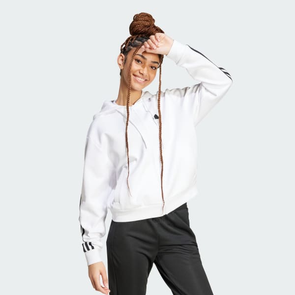 Λευκό Future Icons 3-Stripes Full Zip Hoodie