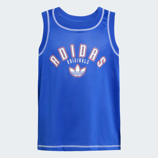 Azul Playera sin mangas de malla para niños