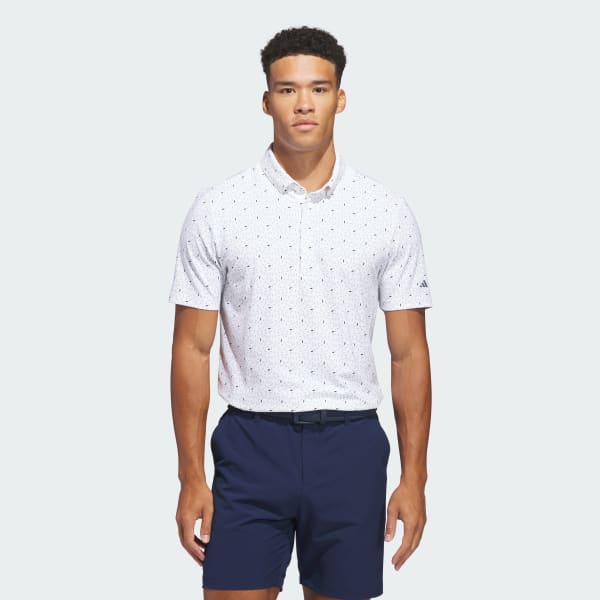 White Ultimate365+ Soft Print polo shirt