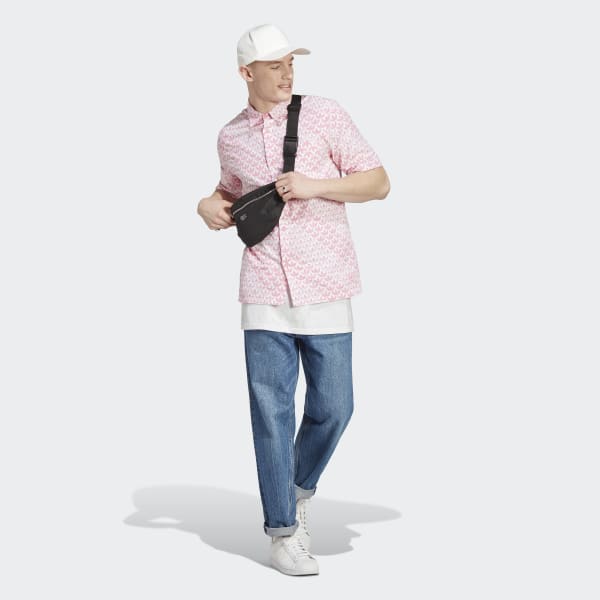 adidas Graphics Monogram Allover Print Shirt - Pink, Men's Lifestyle