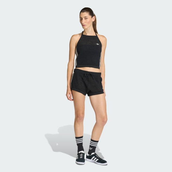 Zwart KNITTED CROCHET TOP