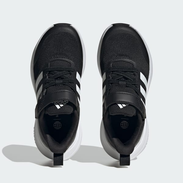 Zwart FortaRun 2.0 Cloudfoam Schoenen met Elastische Veters en Klittenband