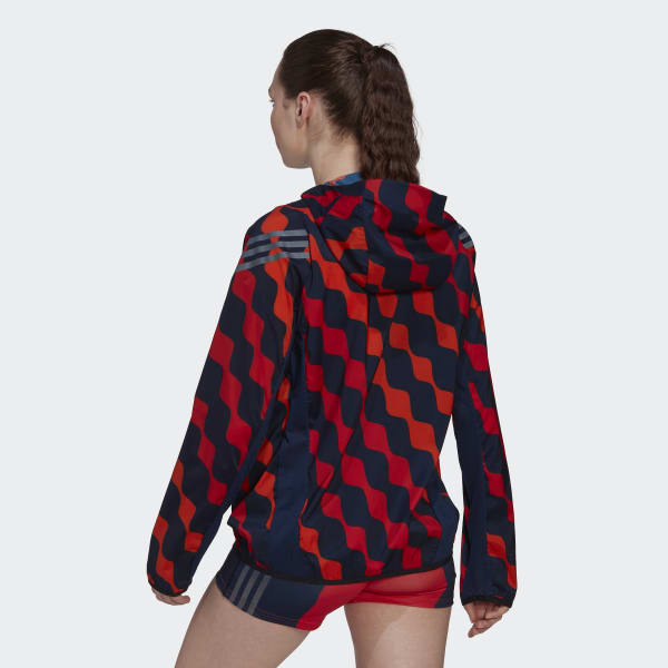 Oransje Marimekko Run Icons 3-Stripes Hooded Running Vindjakke RH125