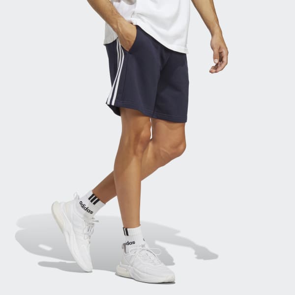 Blue Essentials French Terry 3-Stripes Shorts