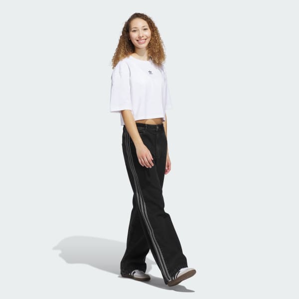 White Essentials Crop Tee