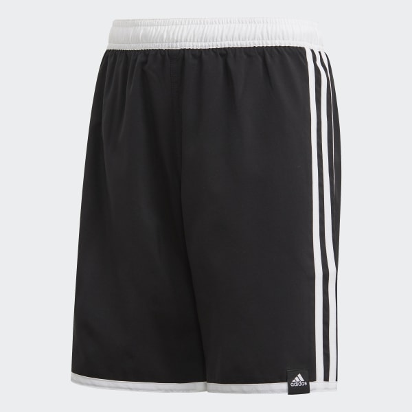 Czerń 3-Stripes Swim Shorts