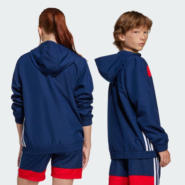 Bleu Sweat-shirt à capuche toile Tiro 25 Essentials Enfants
