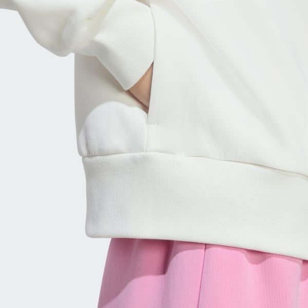 adidas SOFT LUX FULL-ZIP HOODIE - White | Free Shipping with adiClub