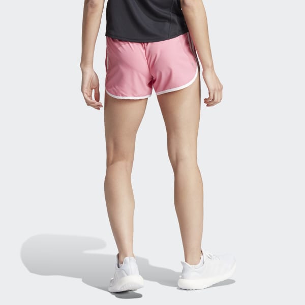 Adidas Women's Gray & Pink Double Layer Athletic Running Shorts