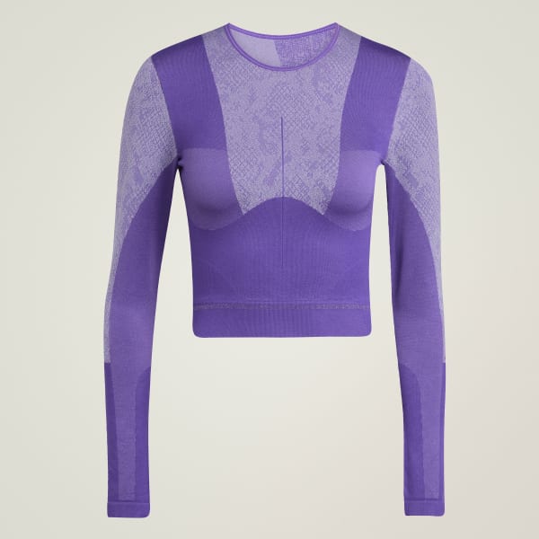 Violet Haut de yoga manches longues sans couture adidas by Stella McCartney