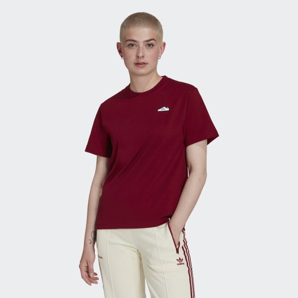 Burgundy Embroidery T-shirt DUO73