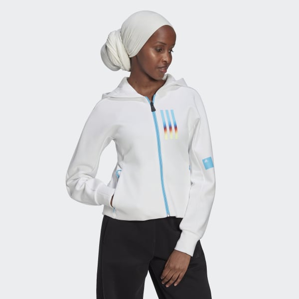 Hvit Mission Victory Slim Fit Full-Zip Hettegenser DC513