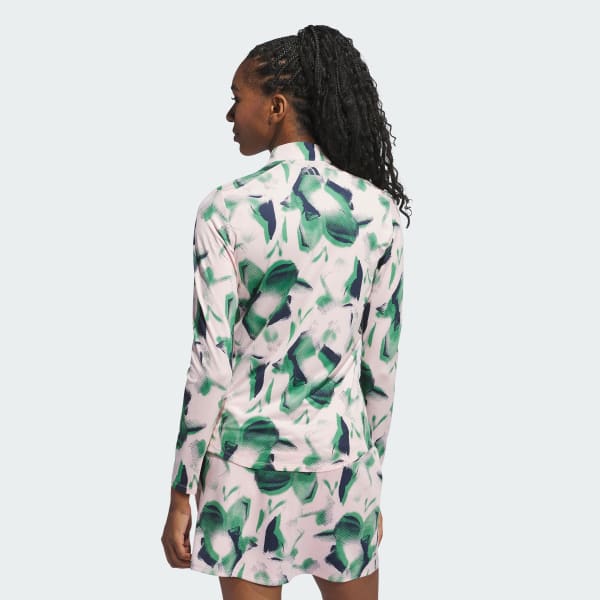 Pink Ultimate365 Printed Quarter Zip Mock