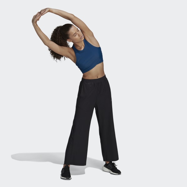 Niebieski Yoga Studio Wrapped Rib Tank Top TX454