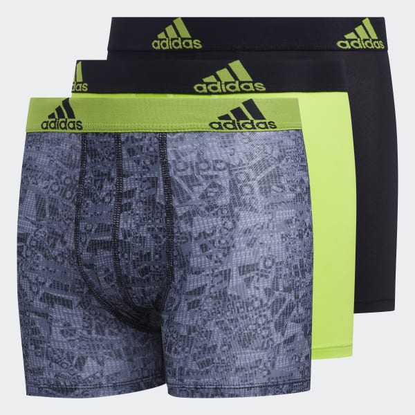adidas Perforated Climalite Graphic Boxer Briefs 3 Pairs - Black ...